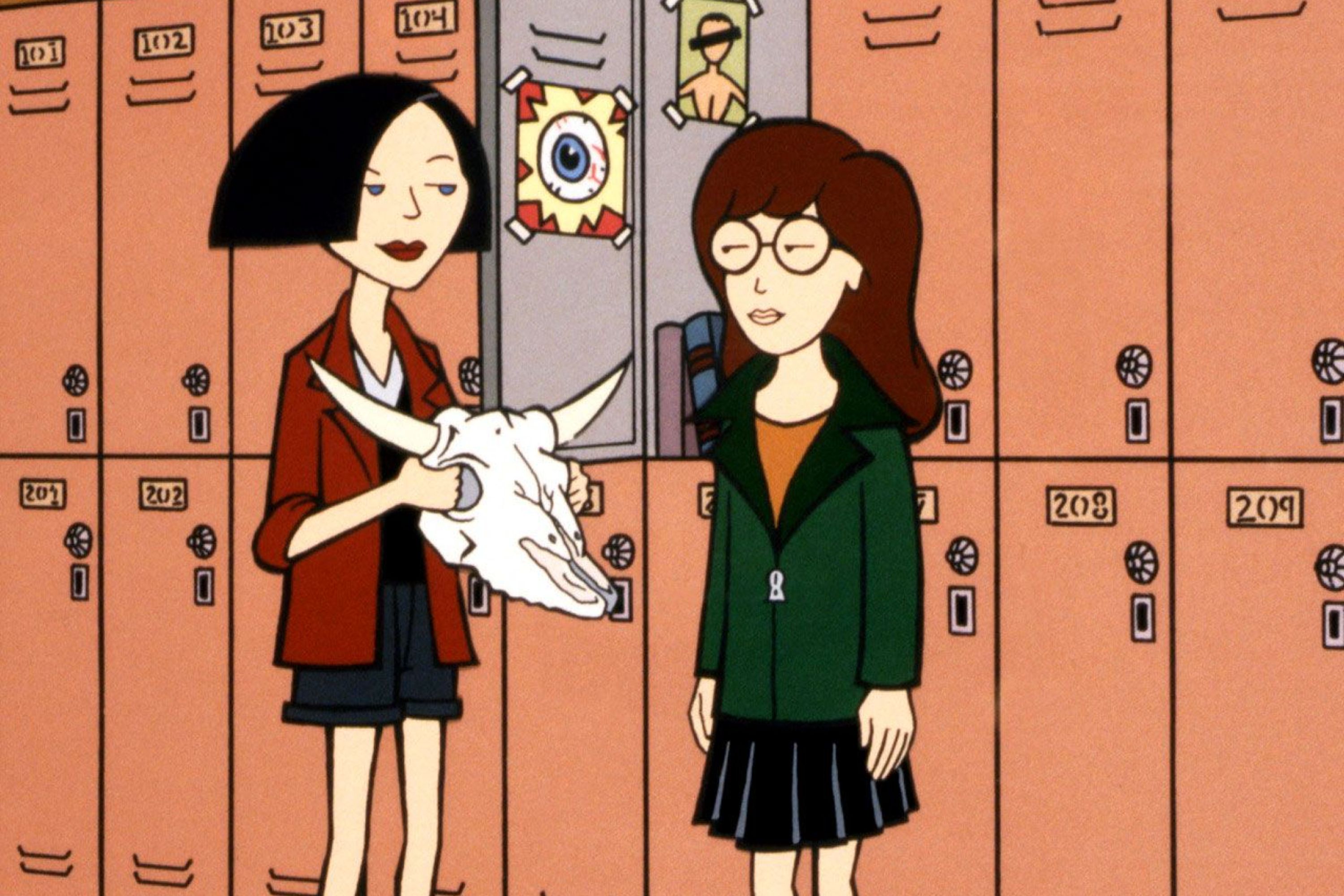Daria and Jane standing by lockers in Daria.