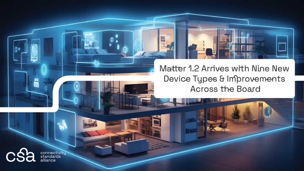 Une version stylisée d'une maison intelligente avec diverses pièces contenant des gadgets pour la maison intelligente.