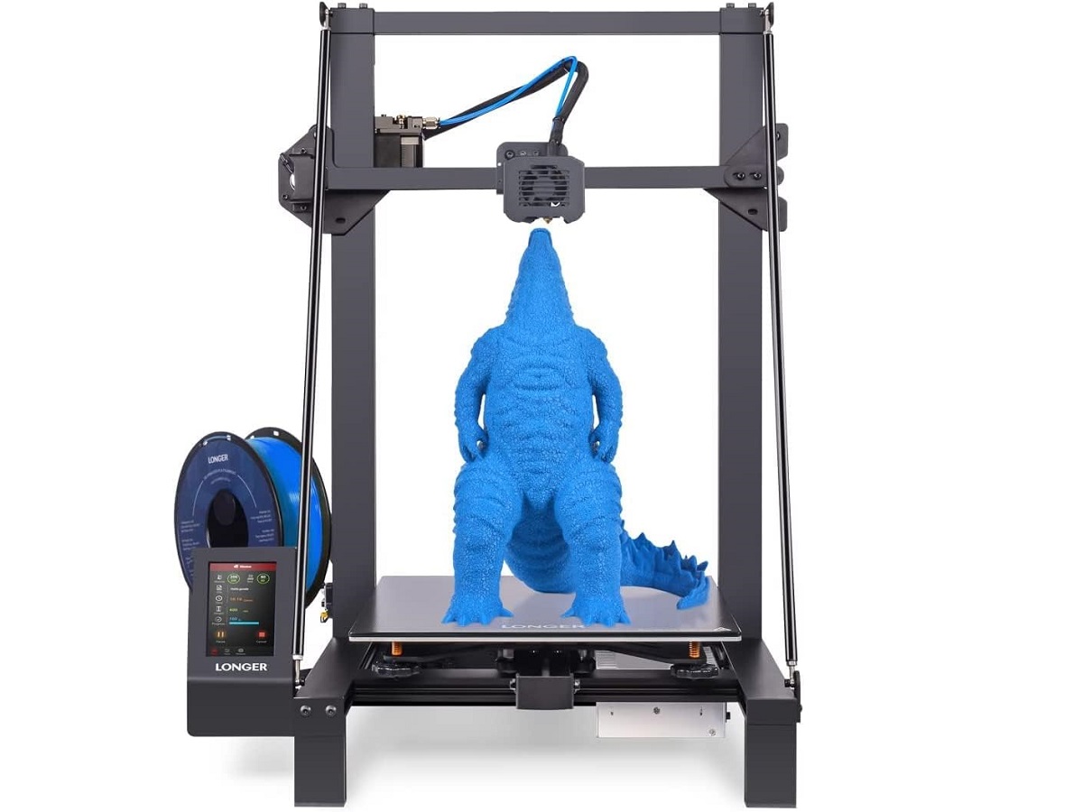 The Longer LK5 Pro 3D printer with a printing job.