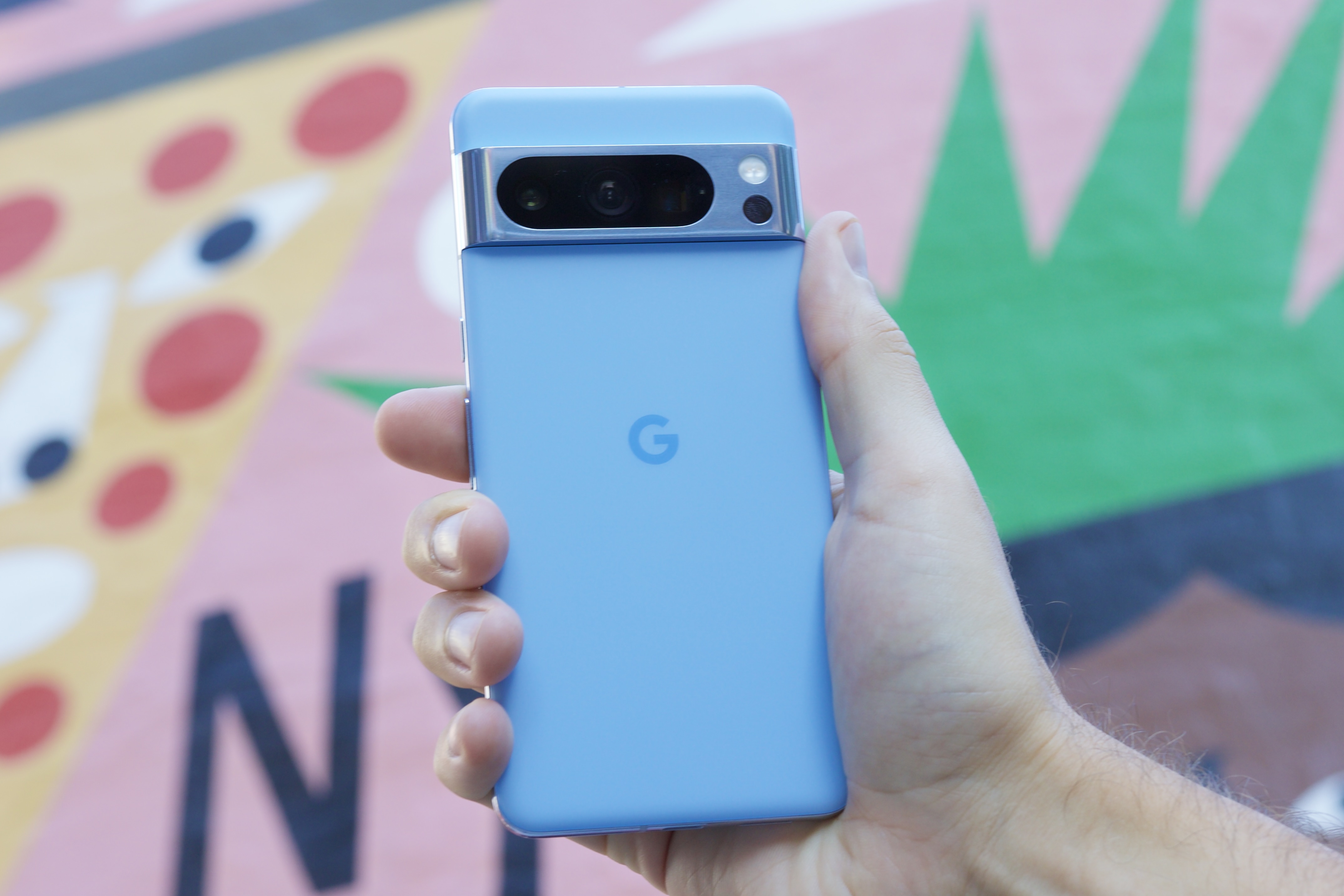 google pixel 8 pro review colorful background close