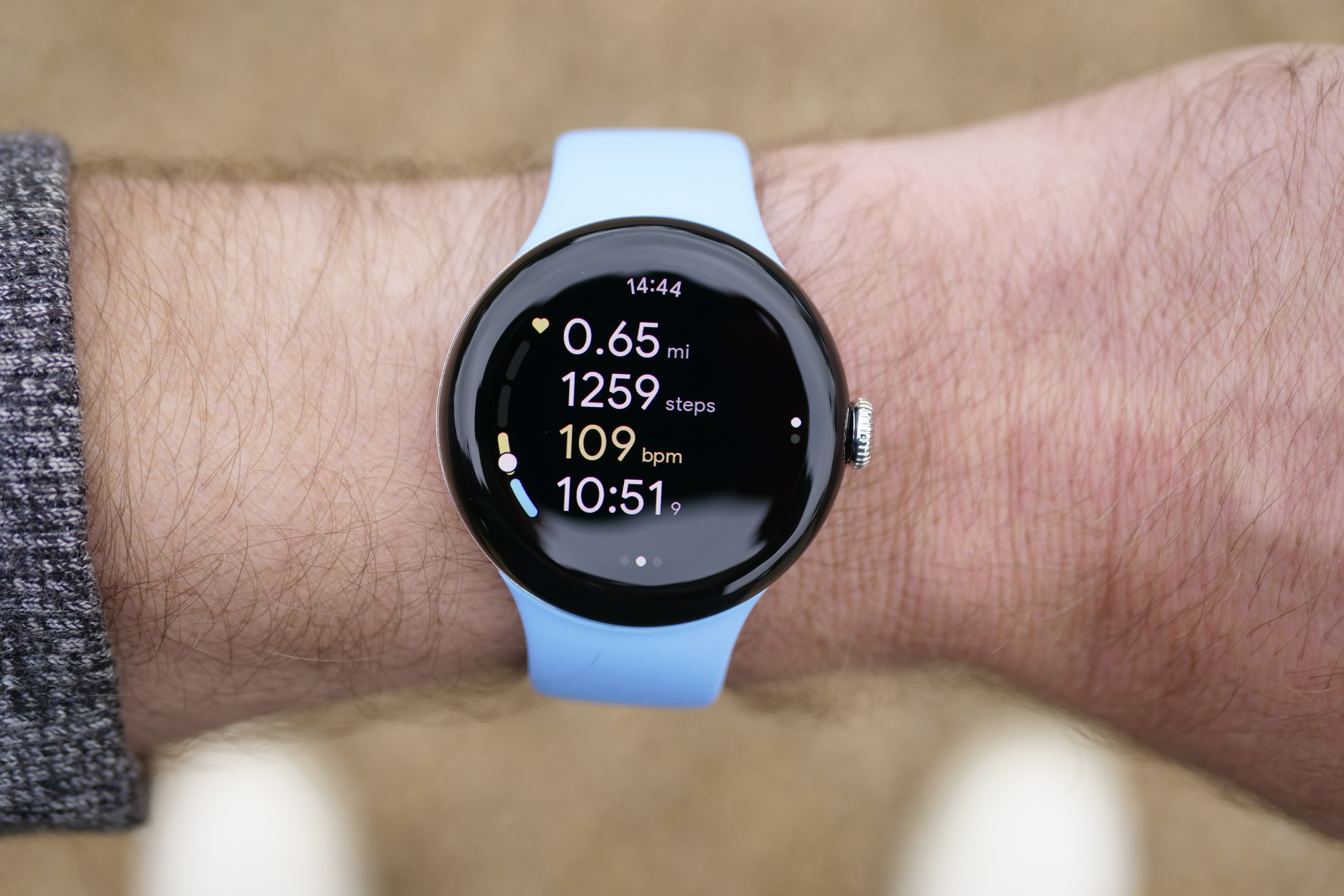 L'écran d'entraînement principal de la Google Pixel Watch 2.