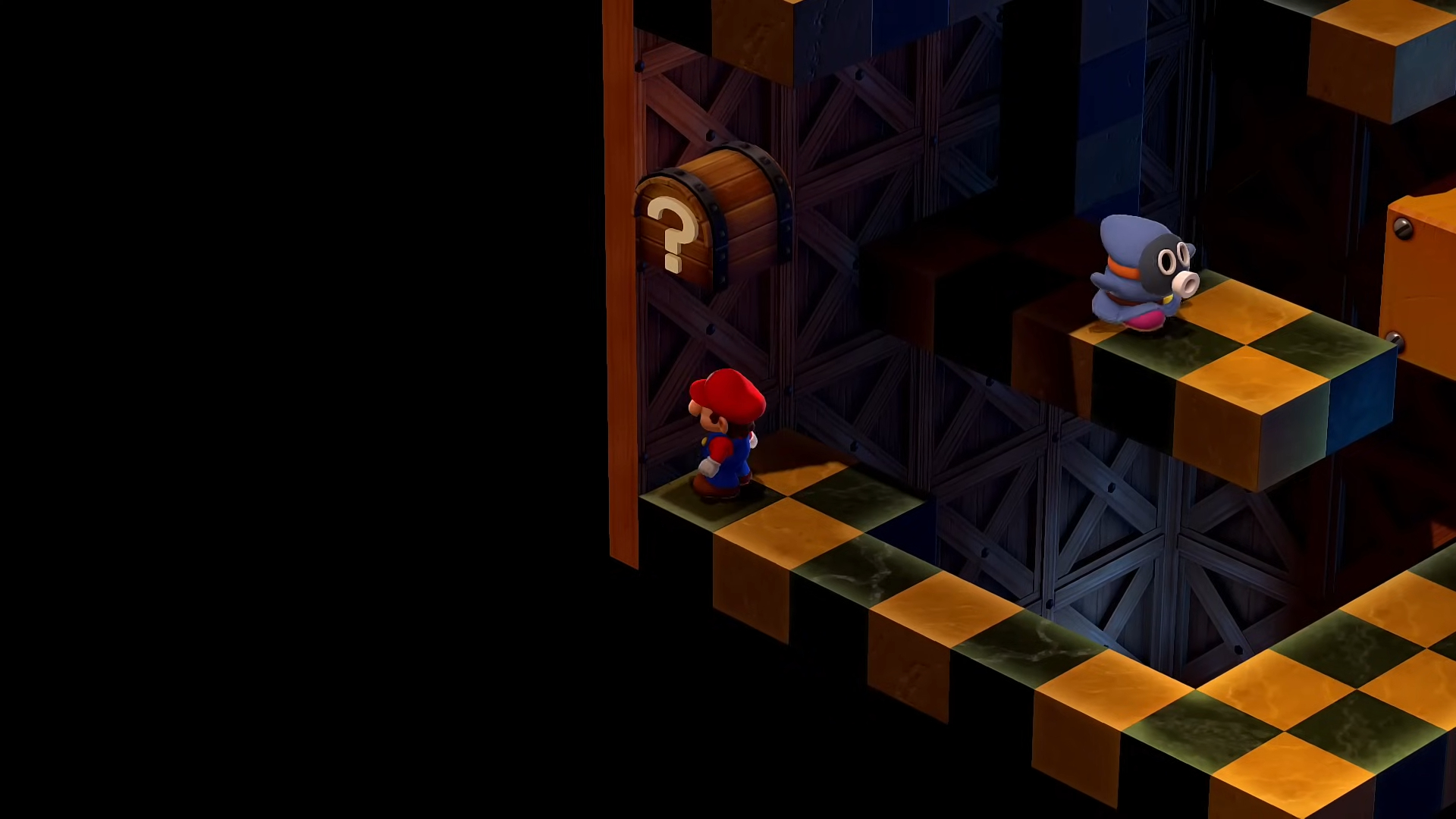 Mario na torre de reforço.