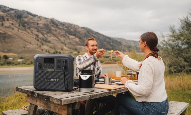 Bluetti AC180 power station powering date camping trip