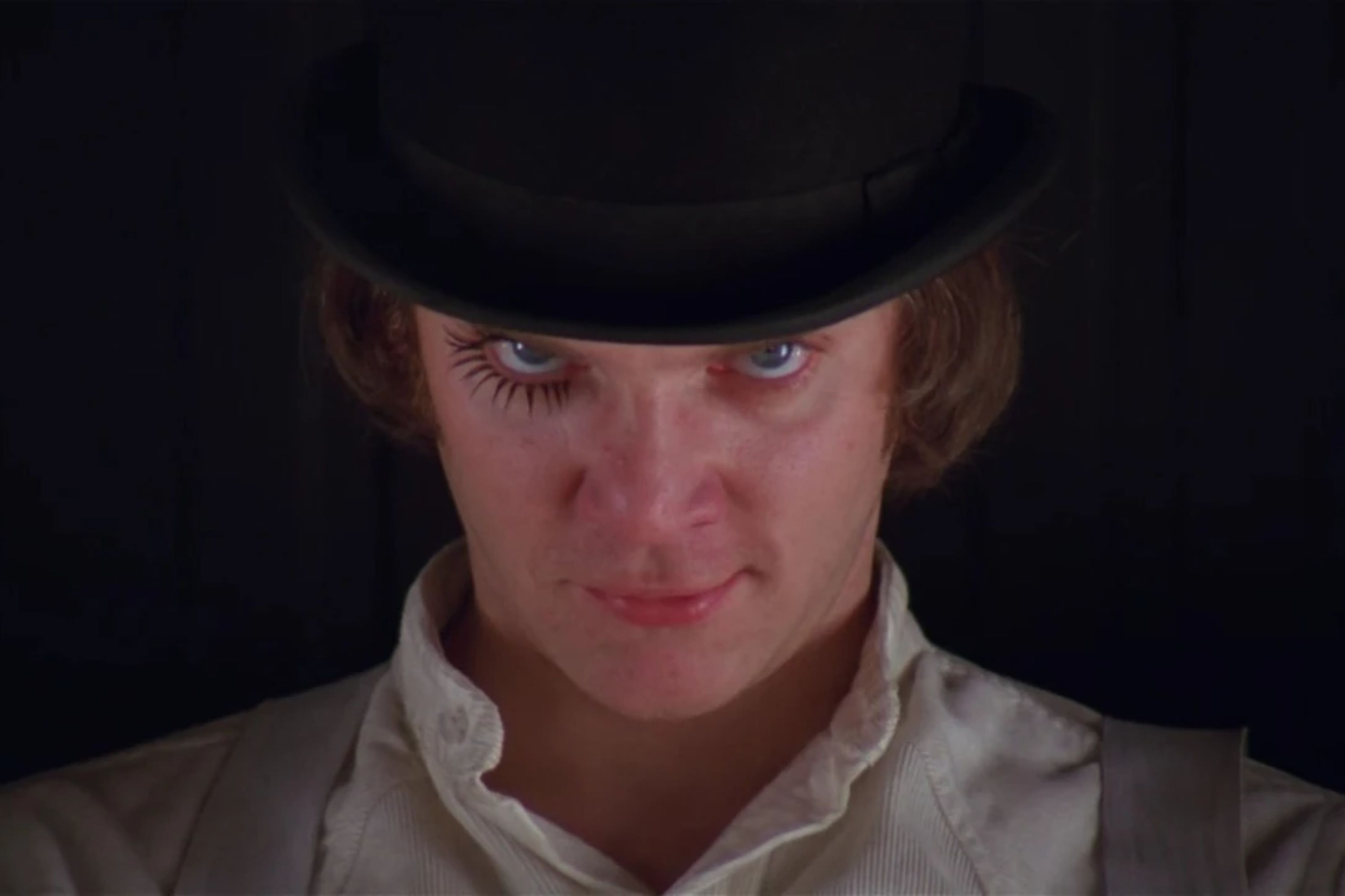 Malcolm McDowell em Laranja Mecânica