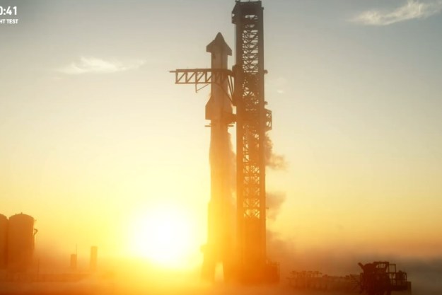 Starship on the launch pad ahead of the second orbital flight test on November 11, 2023.