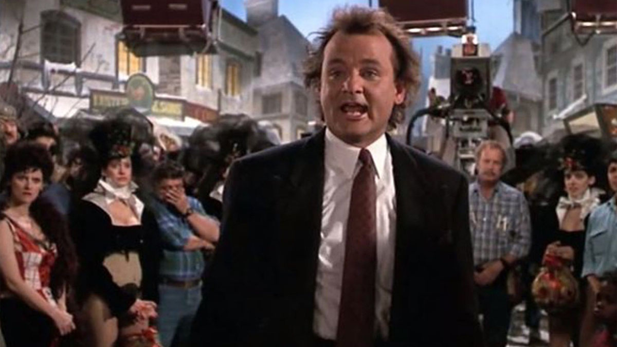 Bill Murray em Scrooged.