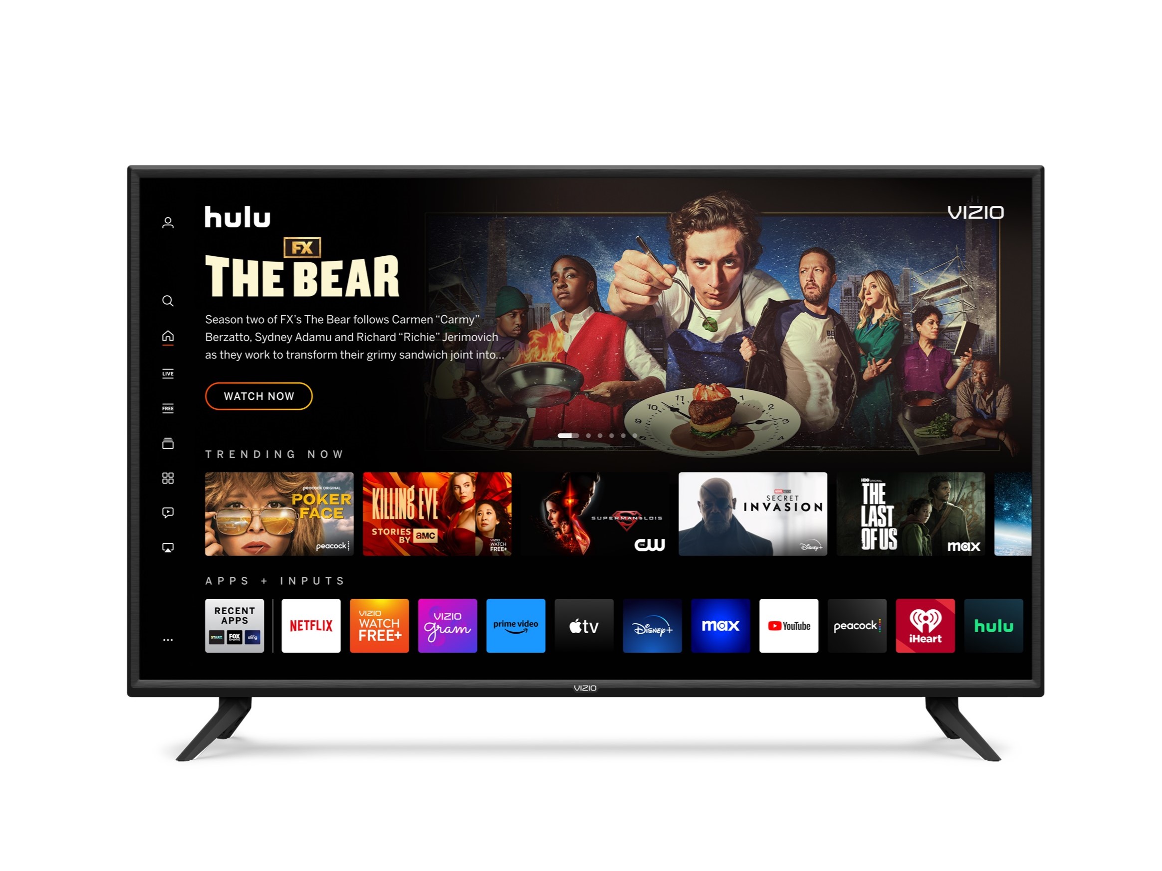 Новый пользовательский интерфейс главного экрана VIZIO в действии на Smart TV