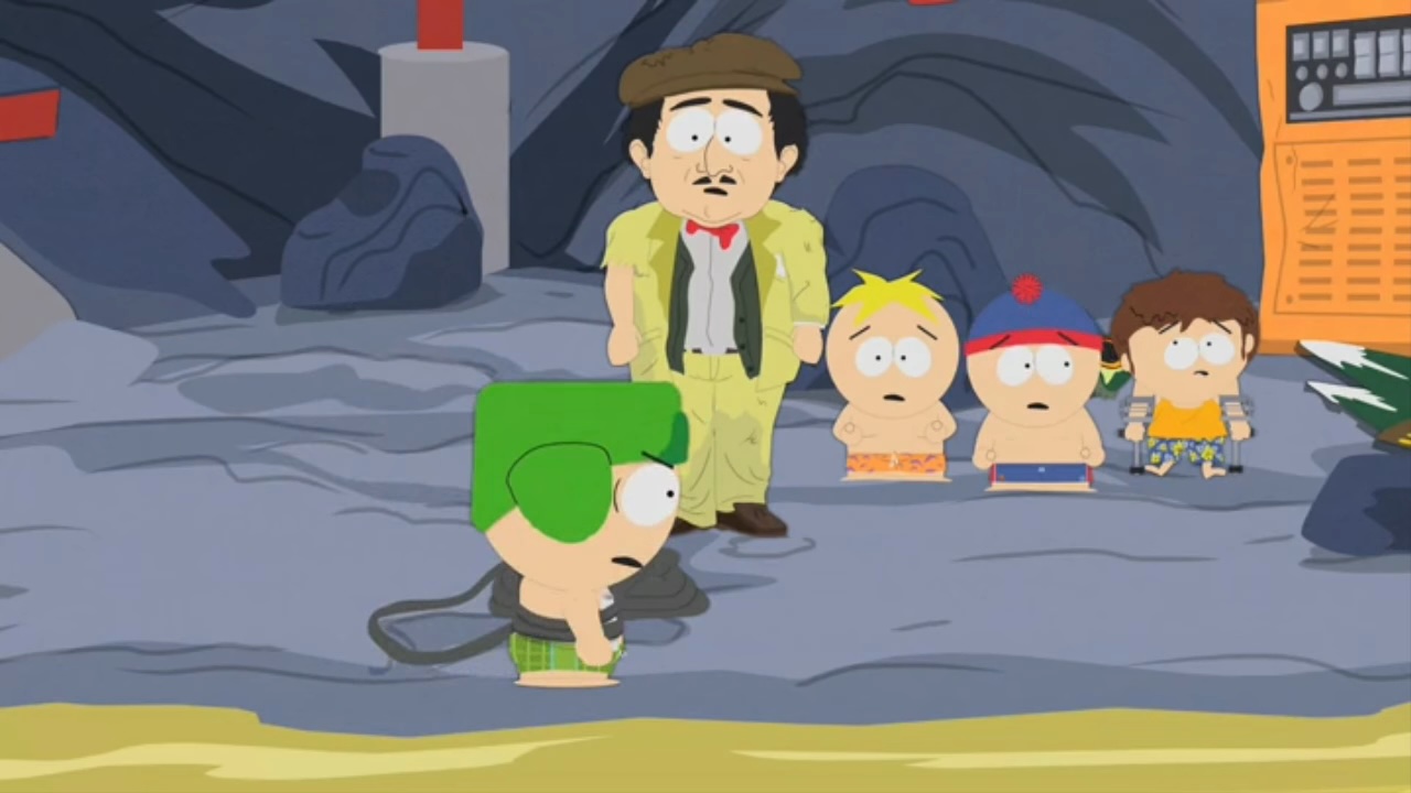 Kyle, Pi Pi, Butters, Stan e Jimmy em "South Park".