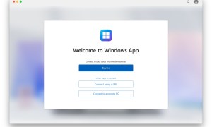 Welcome screen of the Windows App on MacOS.