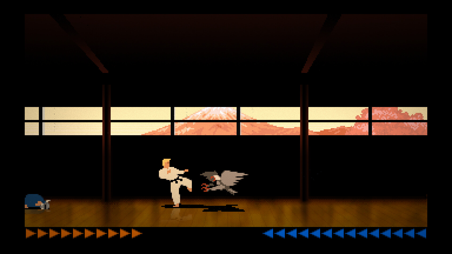 A versão remasterizada de Karateka em The Making of Karateka.