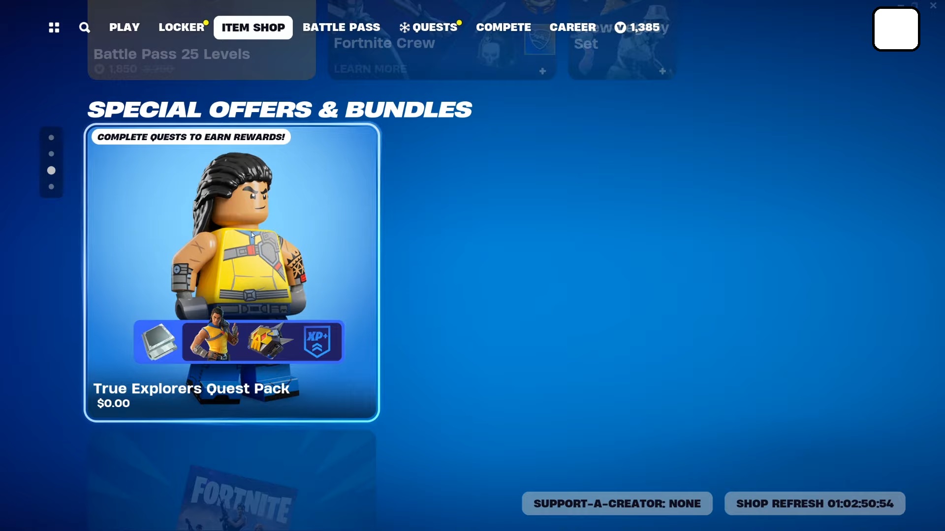 A skin tai pioneira em Lego Fortnite.