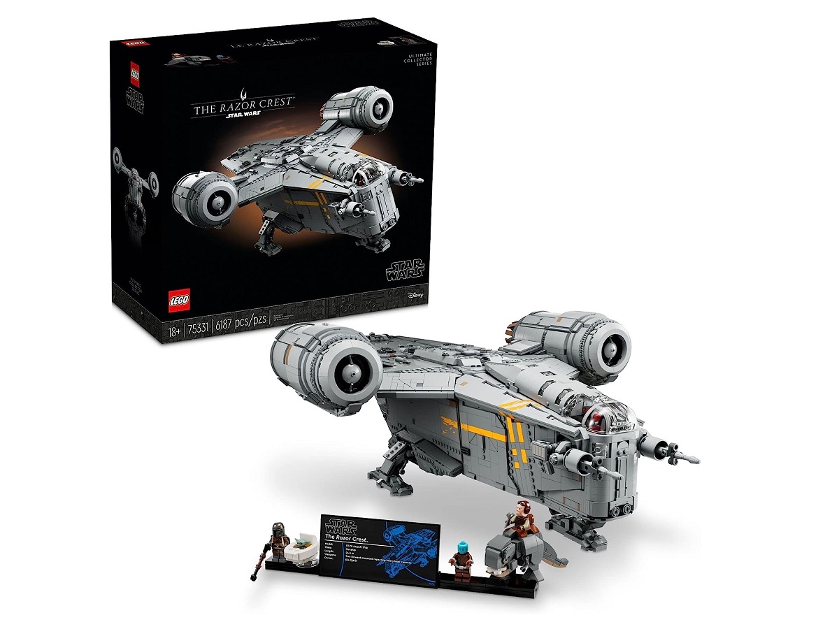 O Lego Star Wars The Razor Crest - Ultimate Collector Series e sua caixa.