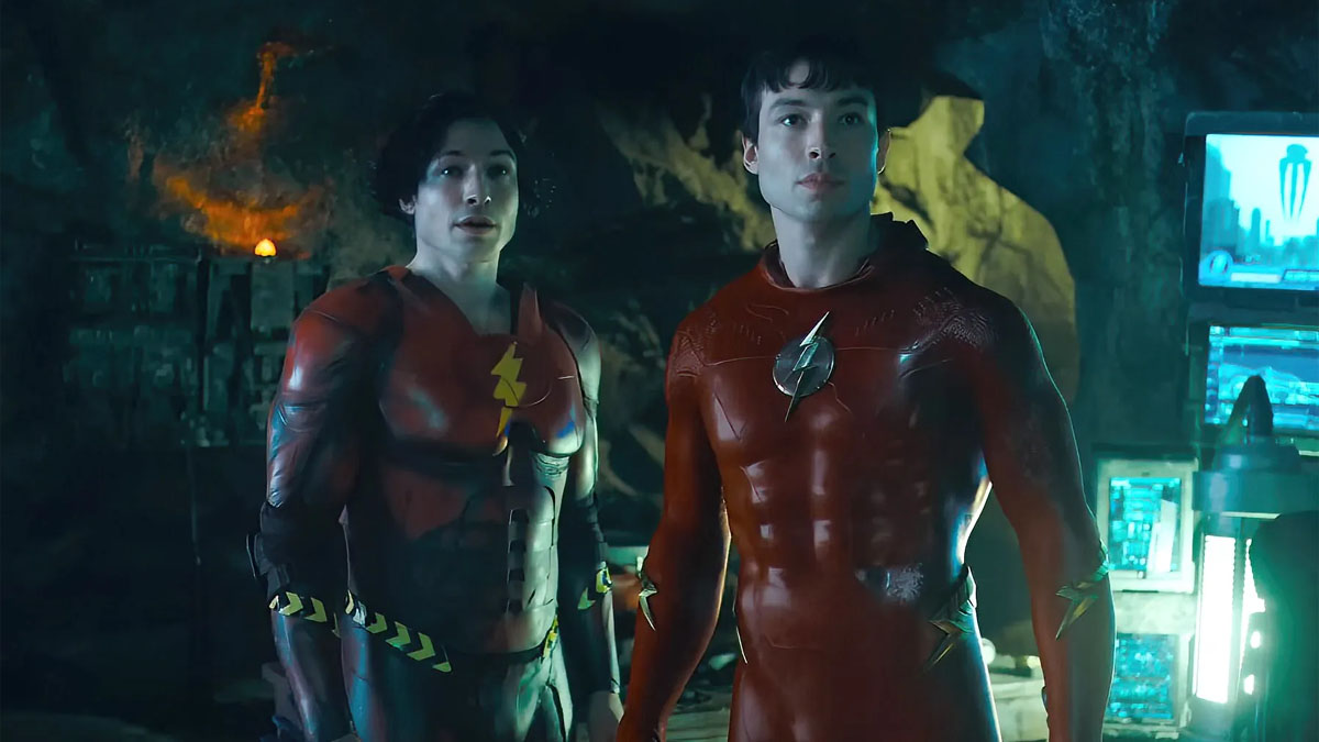 Ezra Miller is beside himself in The Flash.