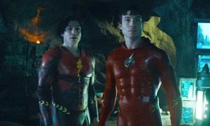 Ezra Miller is beside himself in The Flash.