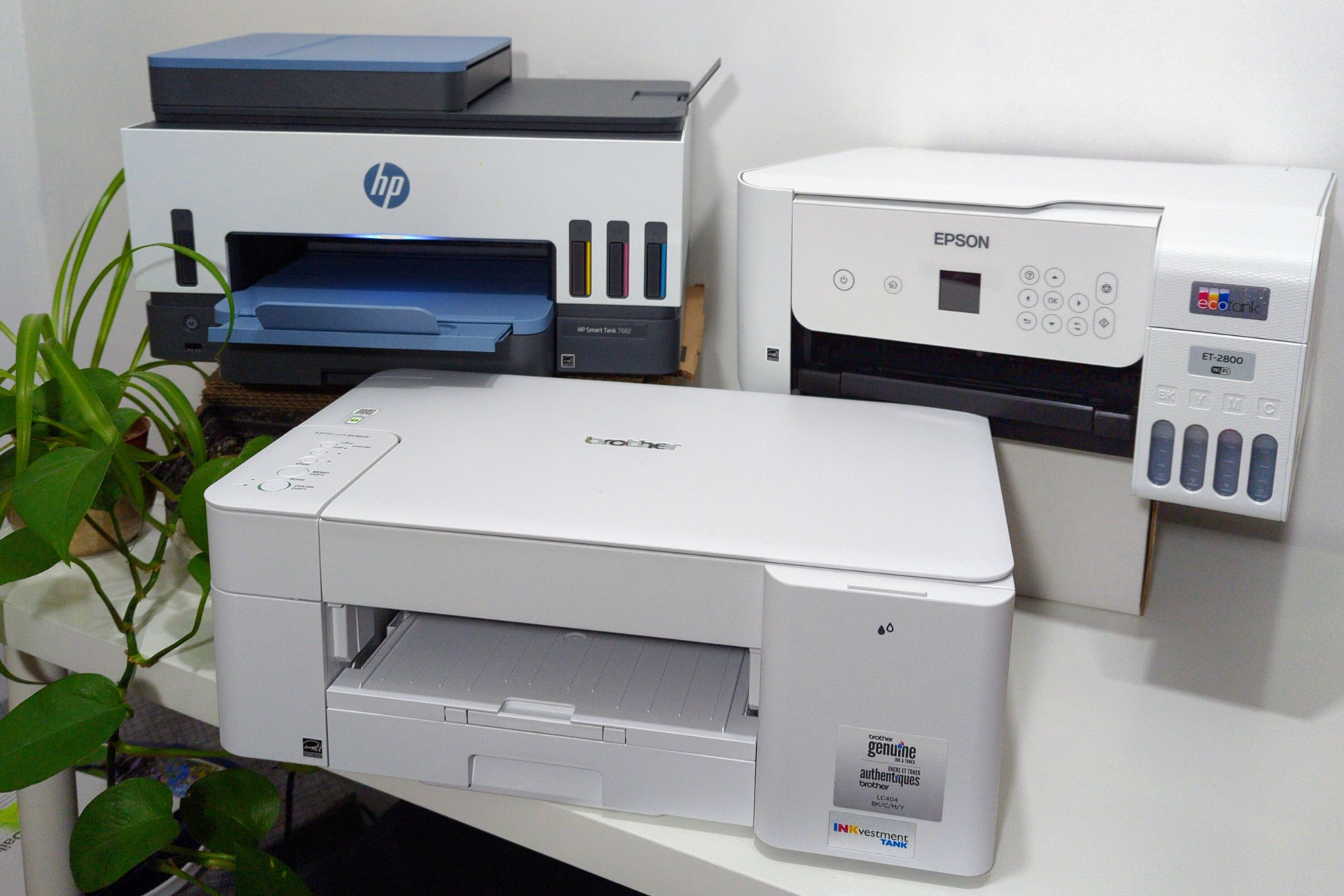 Три принтера ведущих брендов: HP, Epson и Brother.