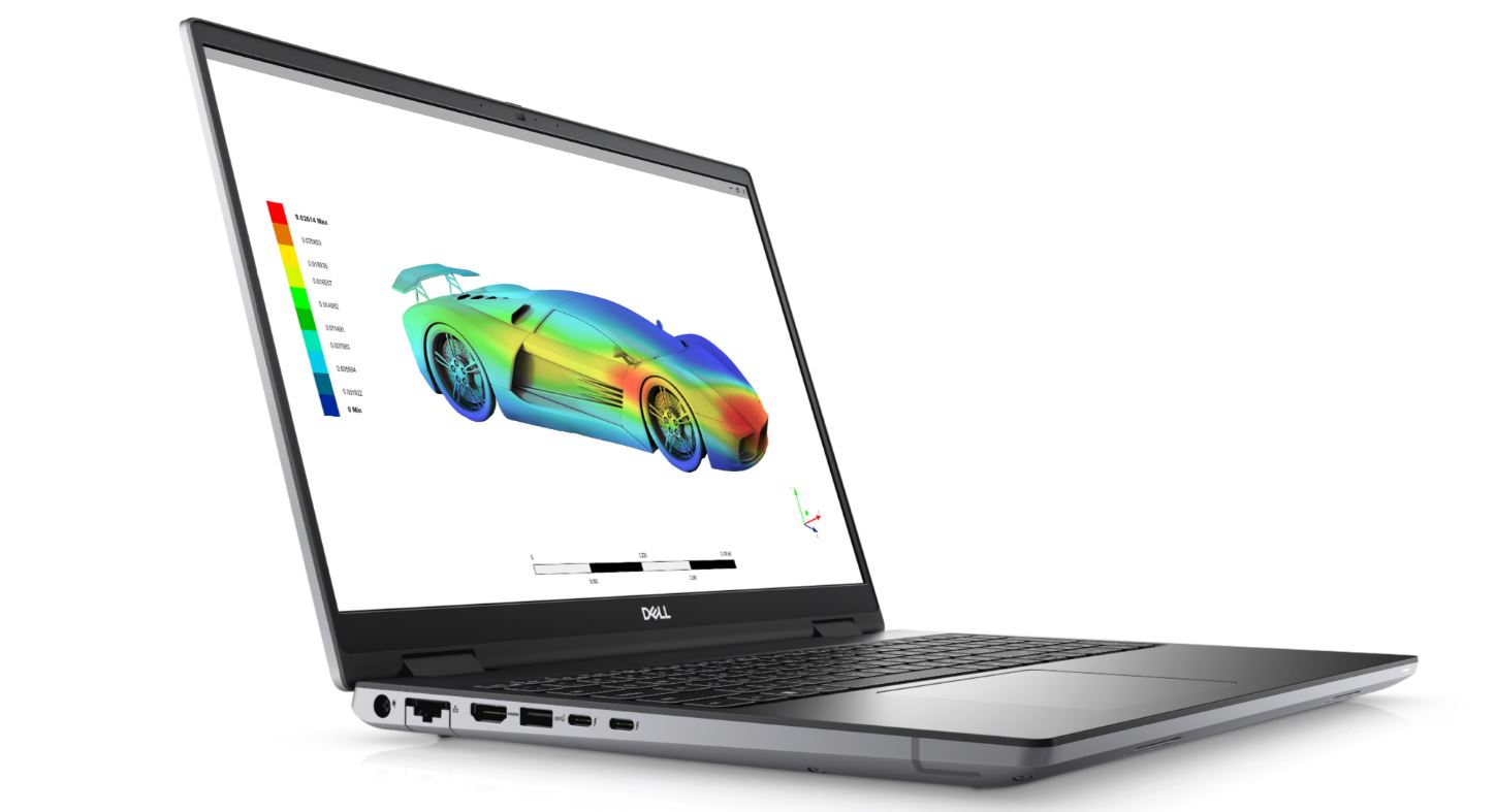 Ноутбук Dell Precision 7670 на белом фоне.