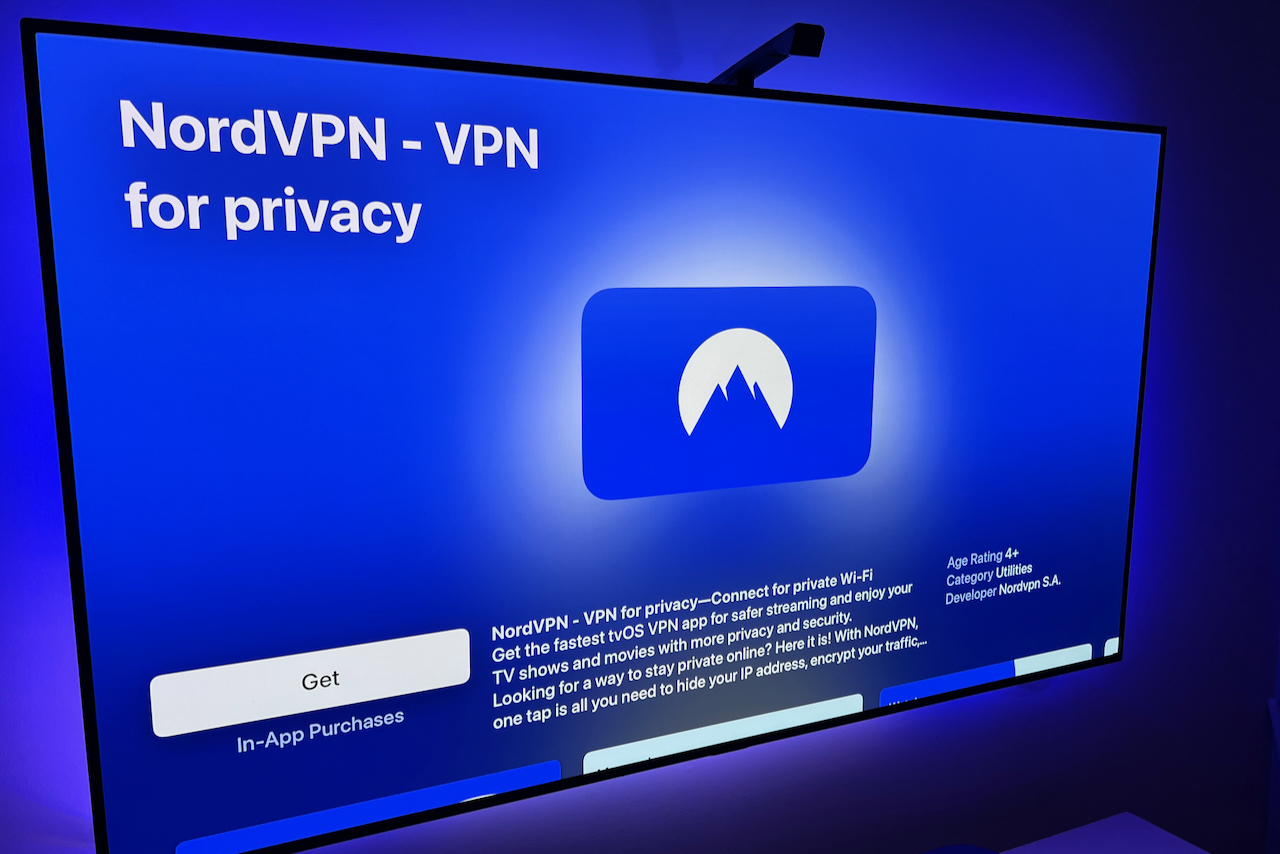 NordVPN home screen for Apple TV.