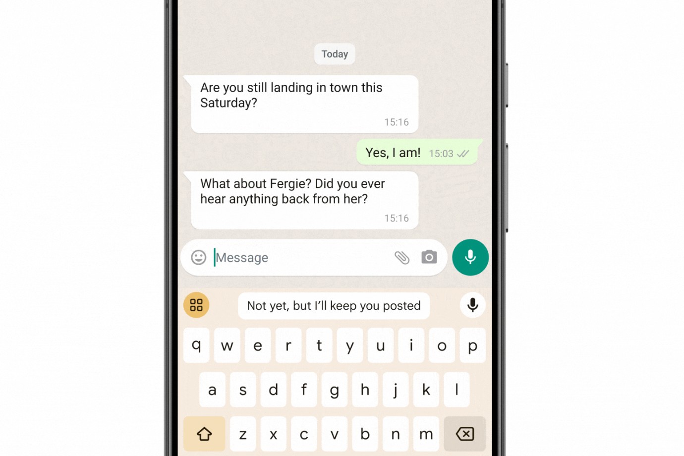 Функция «Умный ответ» в WhatsApp предоставлена ​​Gboard.