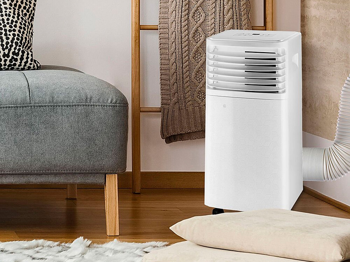 The Arctic Wind portable air conditioner in a living room.