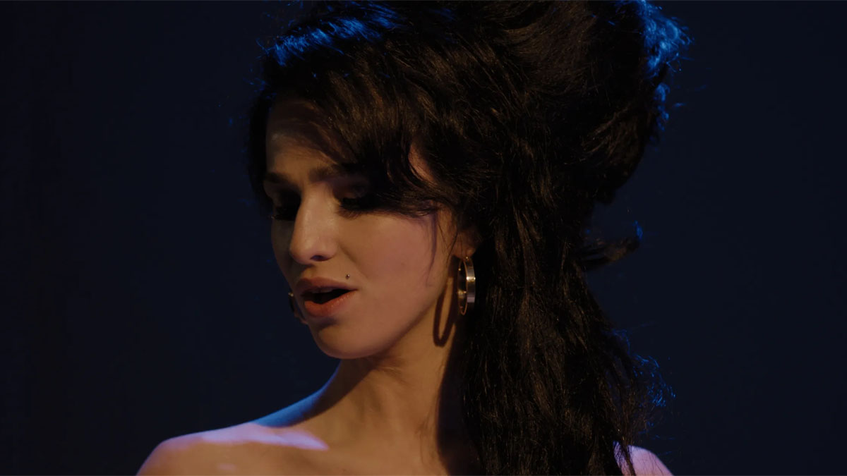 Marisa Abela as Amy Winehouse in Back to Black.