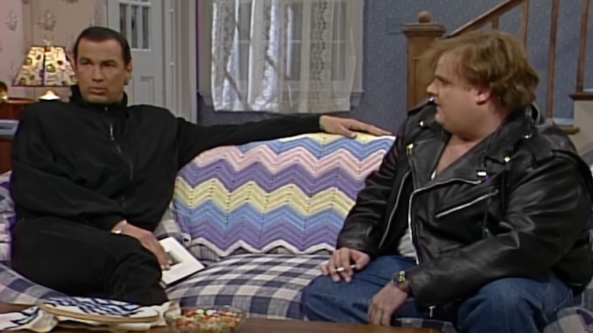 Steven Seagal e Chris Farley no Saturday Night Live.