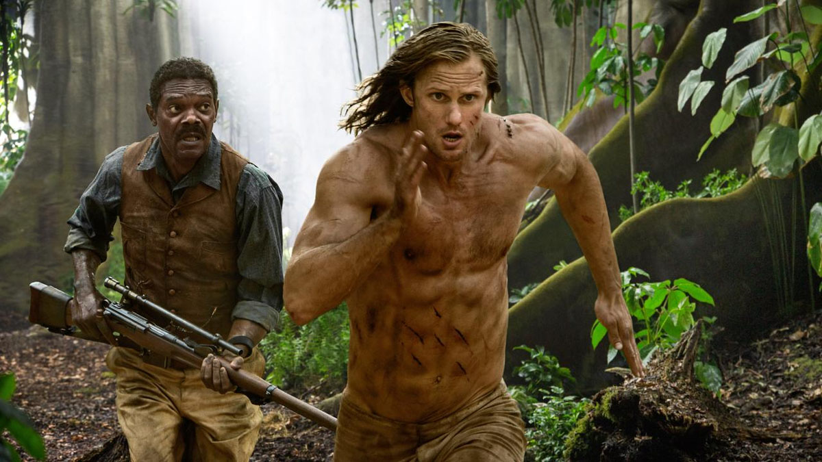 Samuel L. Jackson e Alexander Skarsgård em A Lenda de Tarzan.