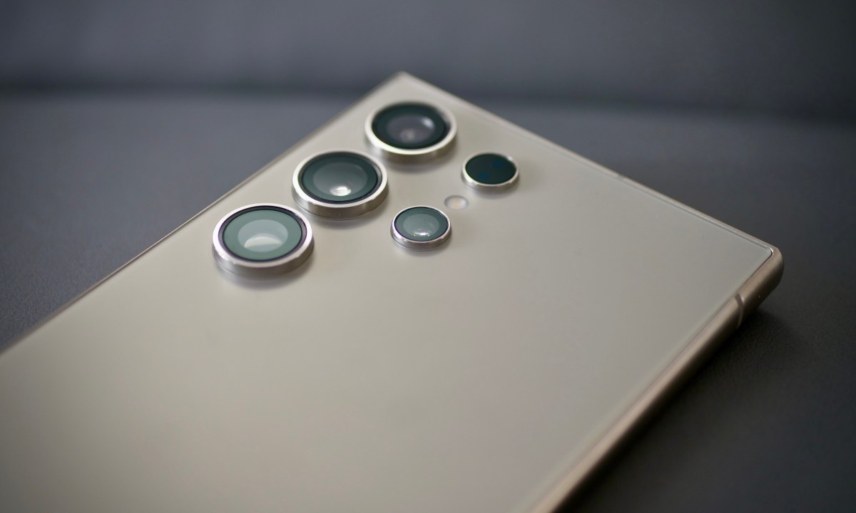 The Samsung Galaxy S24 Ultra's camera lenses.