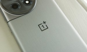 A close-up of the OnePlus logo on the OnePlus 12R.