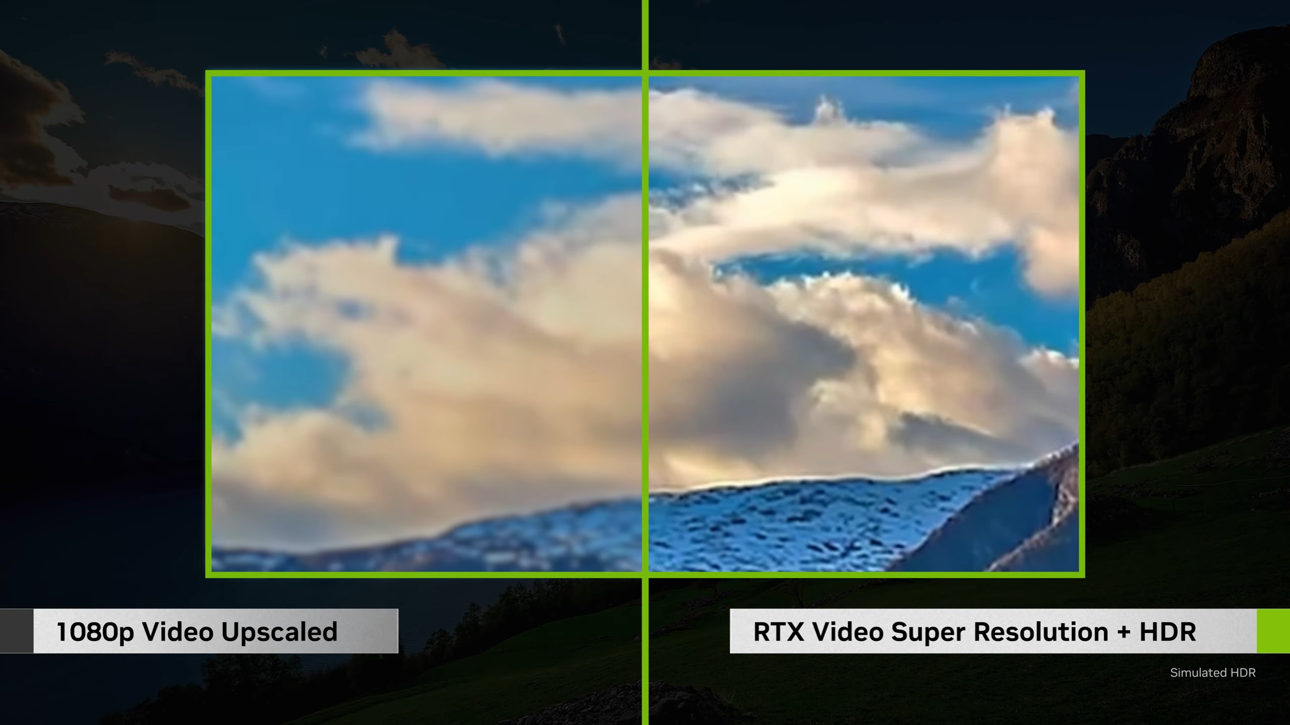 Une capture d'écran montrant l'effet du RTX Video HDR de Nvidia.