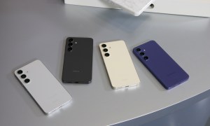 All four colors of the Samsung Galaxy S24 laying face-down on a table.