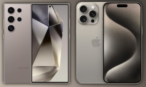 Renders of the Galaxy S24 Ultra next to the iPhone 15 Pro Max.