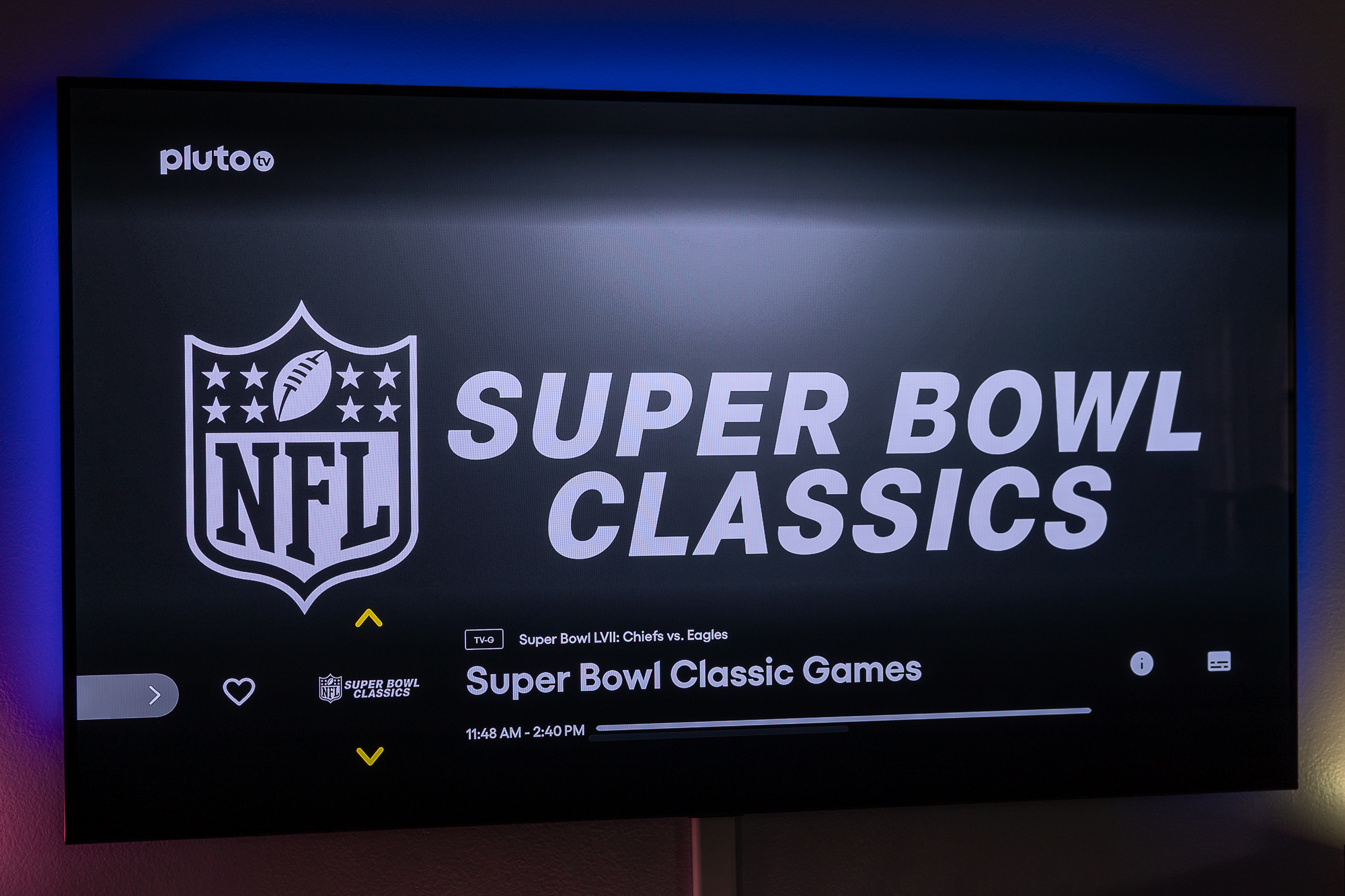 Les classiques du Super Bowl vus sur Pluto TV.