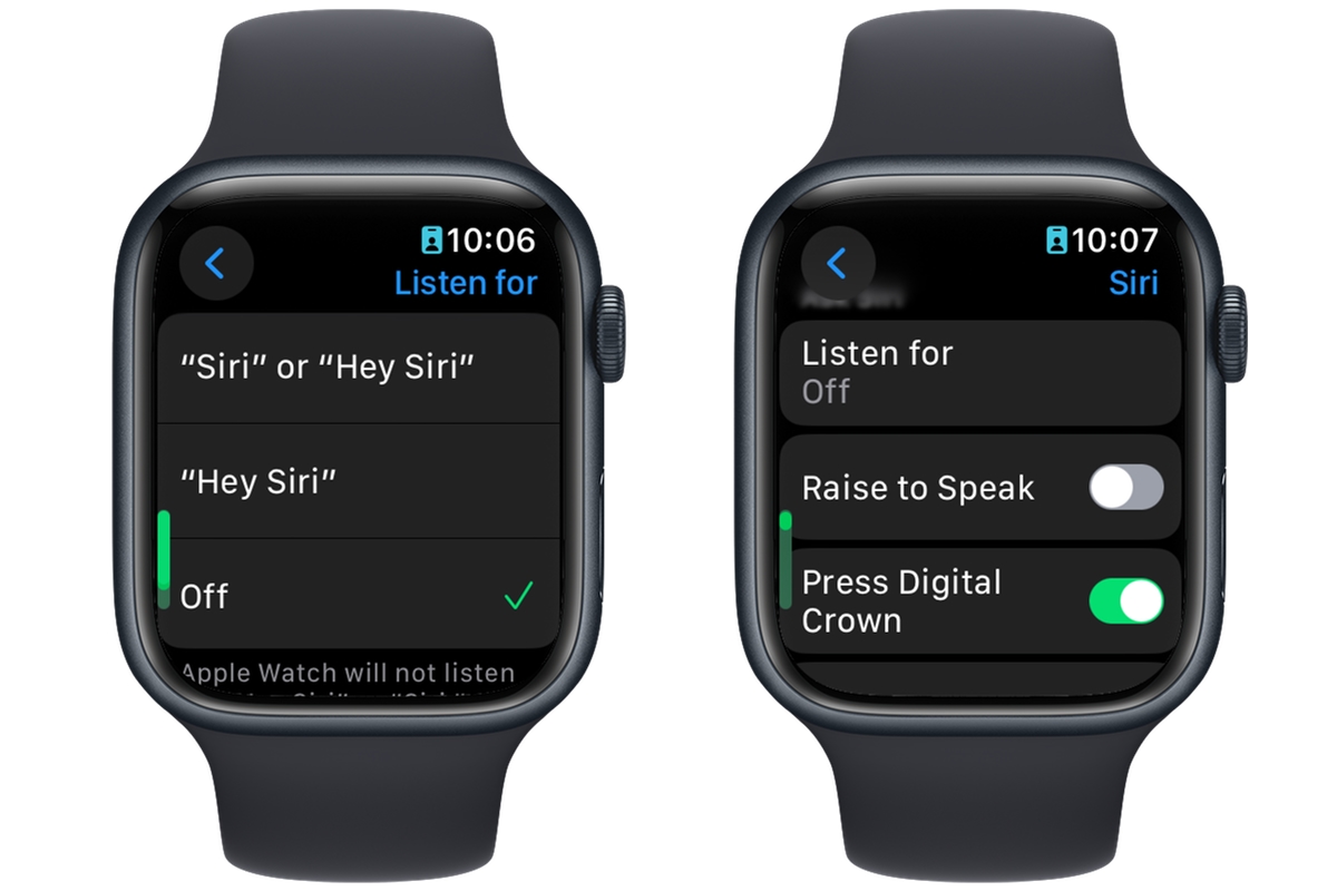 Apple watch siri outlet settings