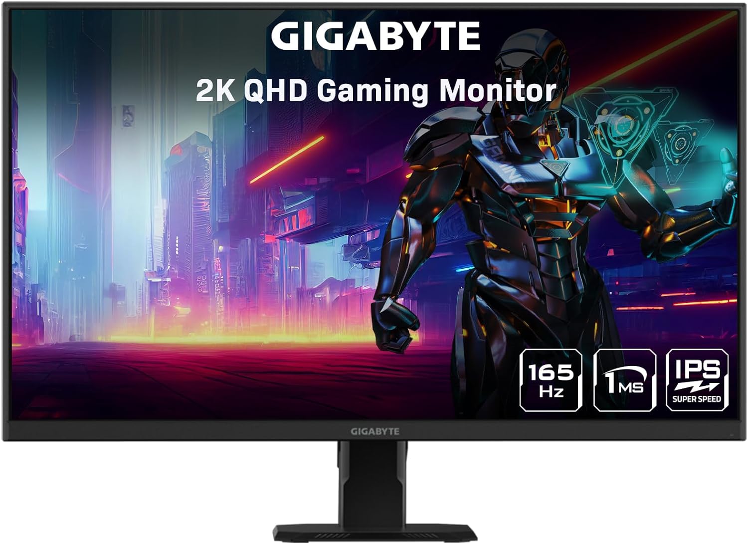 Monitor para juegos, 27 pulgadas 1440p 165Hz Monitor, 2K QHD 1ms GTG Fast  IPS Monitor de computadora, HDR, HDMI/USB C/DP Monitor vertical, FreeSync y