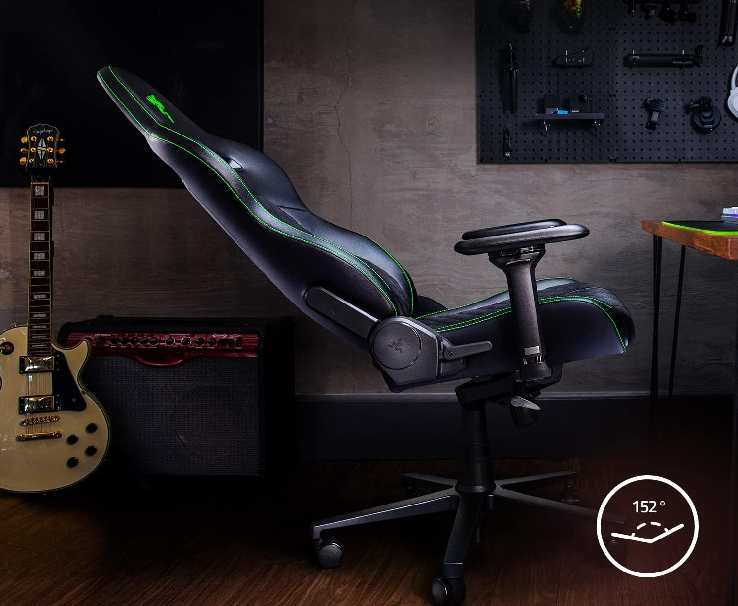 The Razer Enki X reclined.