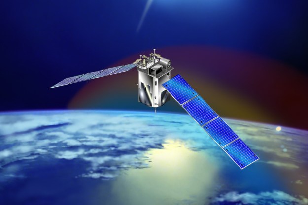 An illustration of NASA's TIMED satellite.