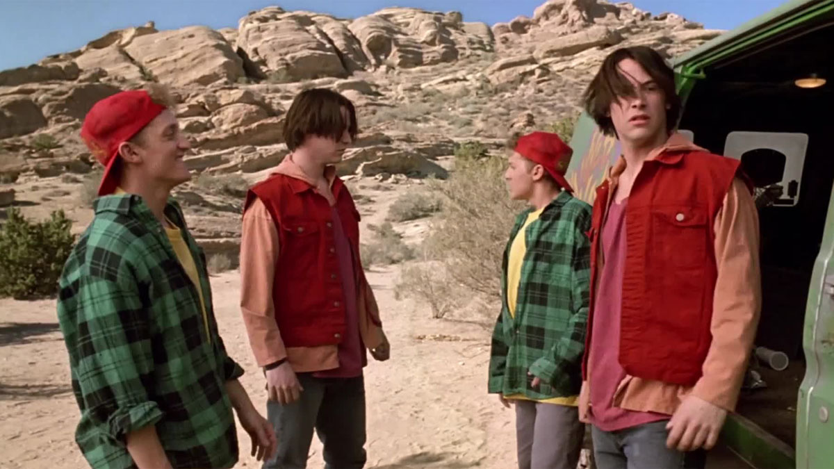 Alex Winter and Keanu Reeves as Bill and Ted in Bill and Ted's Bogus Journey.