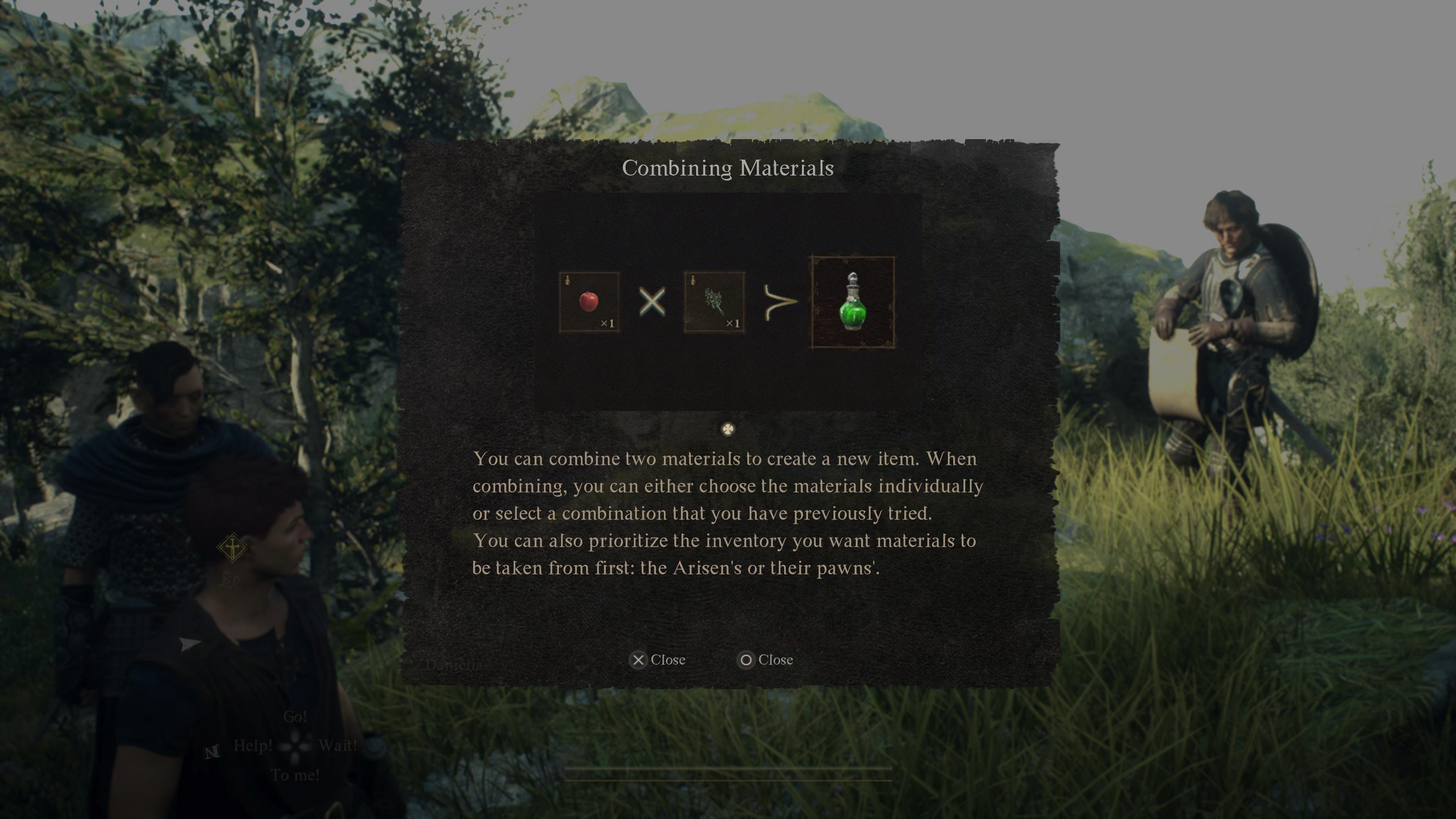 Un tutoriel d'artisanat dans Dragon's Dogma 2.