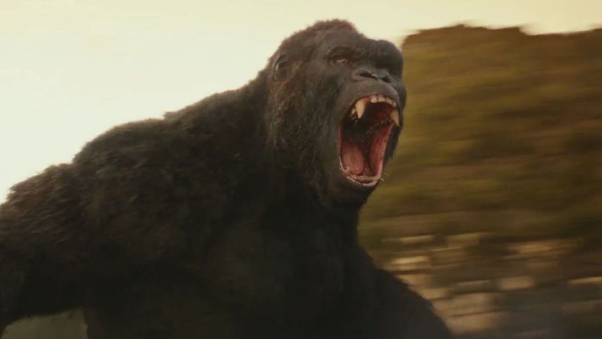 Кинг-Конг ревет в Kong: Skull Island.