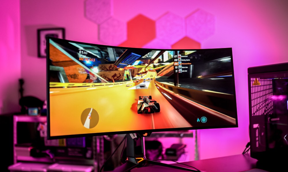 Hot Wheels Unleashed on the Asus ROG PG34WCDM.