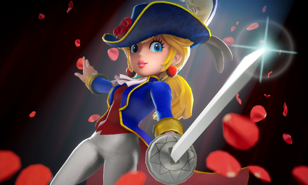 Peach holds a sword in Princess Peach: Showtime!