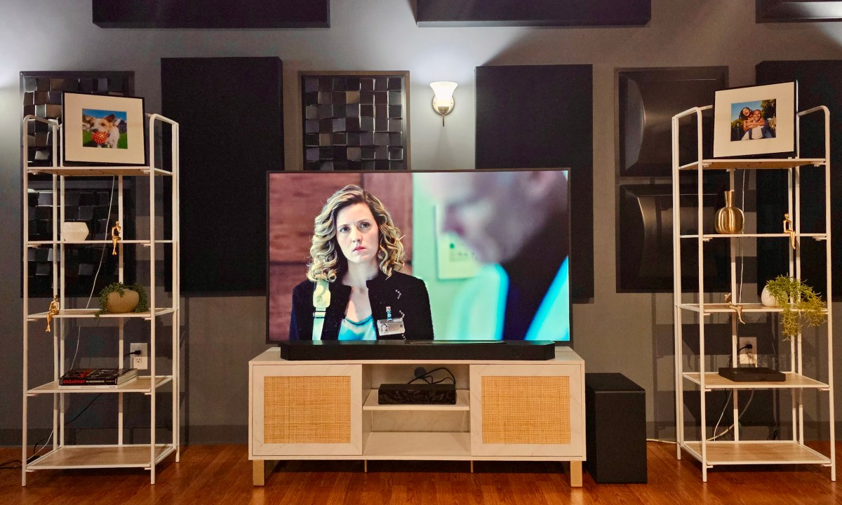 Two Samsung Music Frames with a Frame TV and the HW-Q990D soundbar.