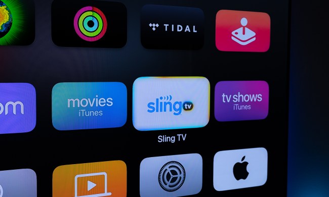 Sling TV app icon on Apple TV.