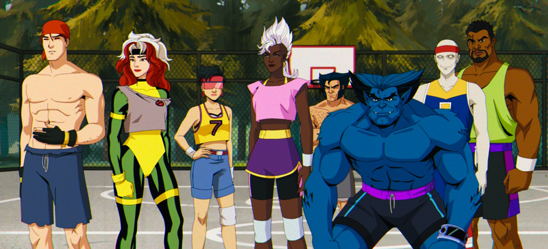 The X-Men play a game of basketball in X-Men '97.