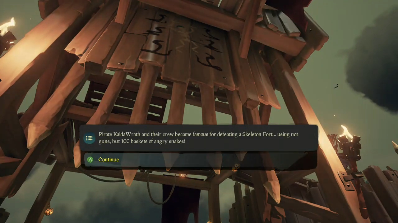 Eine Zeichnung von Schlangen und einem Skelett in Sea of ​​Thieves.