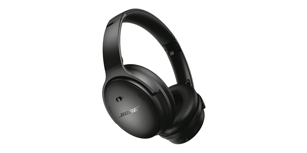 The Bose noise-canceling headphones on a white background.