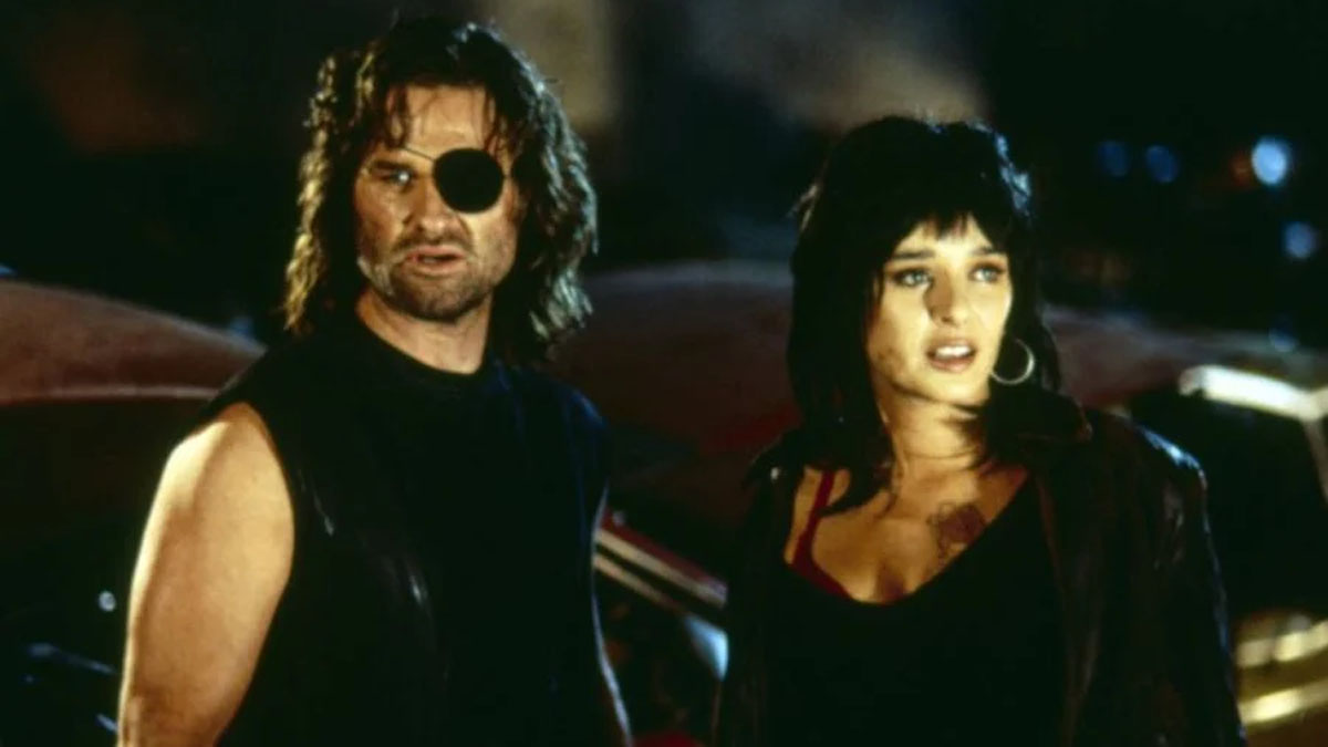 Kurt Russell and Valeria Golino in Escape From L.A..