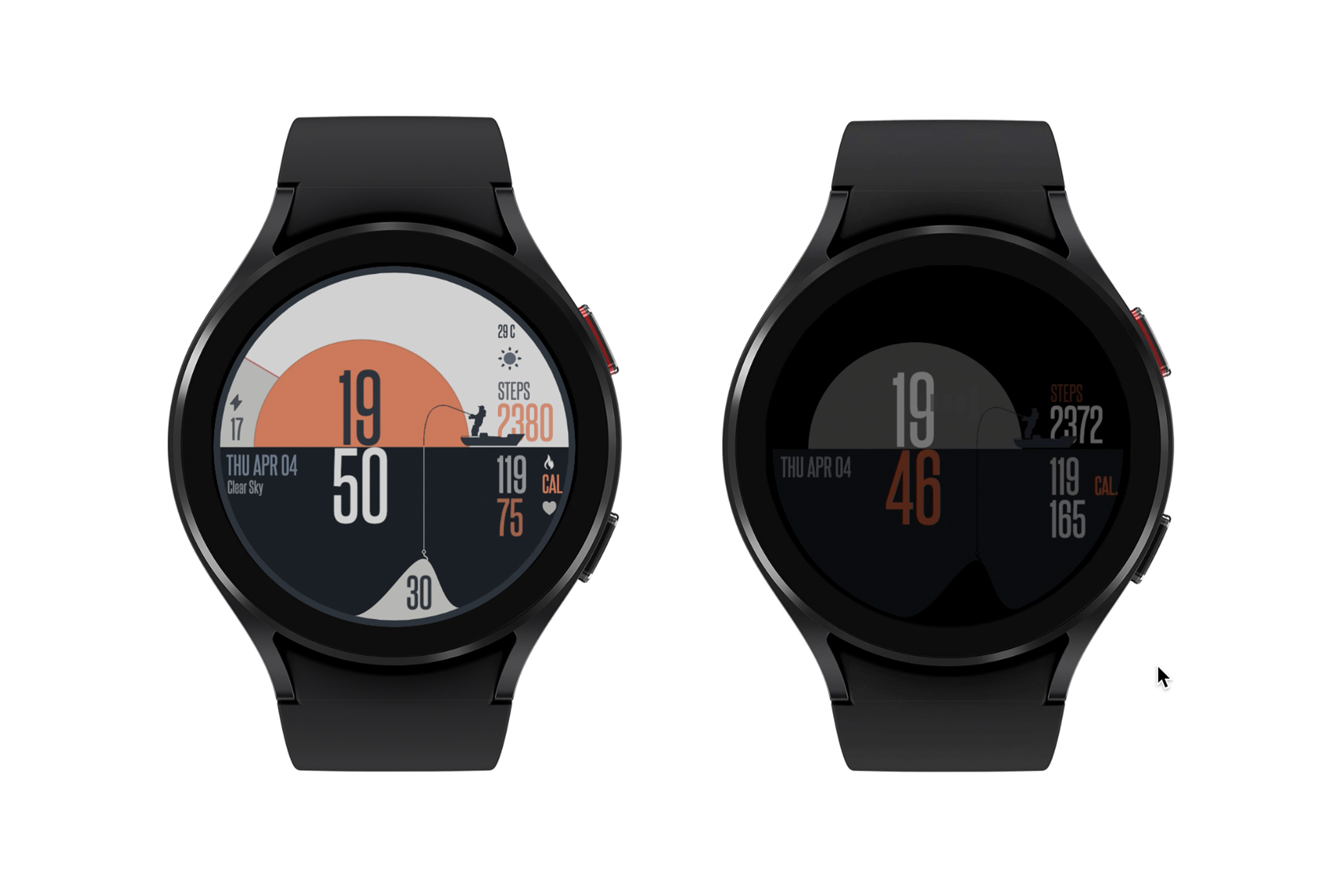 Cadran de montre Fisherman Facer Wear OS pour Samsung Galaxy Watch.