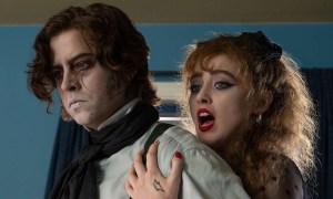 Cole Sprouse and Kathryn Newton in Lisa Frankenstein.