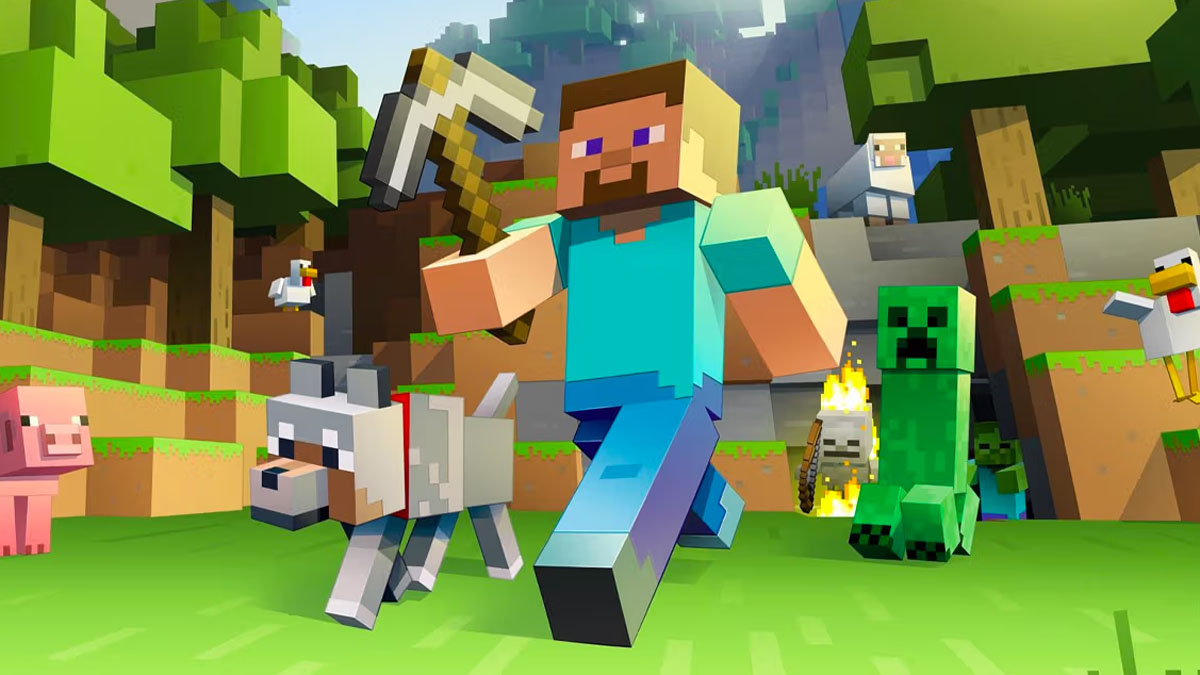 A arte da capa do Minecraft.